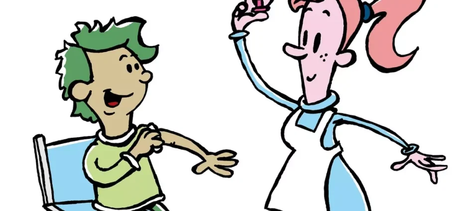 Pediatrician sick child shot vaccine flu hypodermic needle doctor office nurse