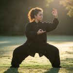 japan, yoga, woman, exercise, meditation, fitness, karate, sport, fight, taekwondo, judo, kick, sports, fist, defense, training, martial, fighter, fighting, ai generated
